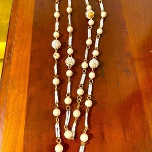 Long Pearl Beaded Necklace